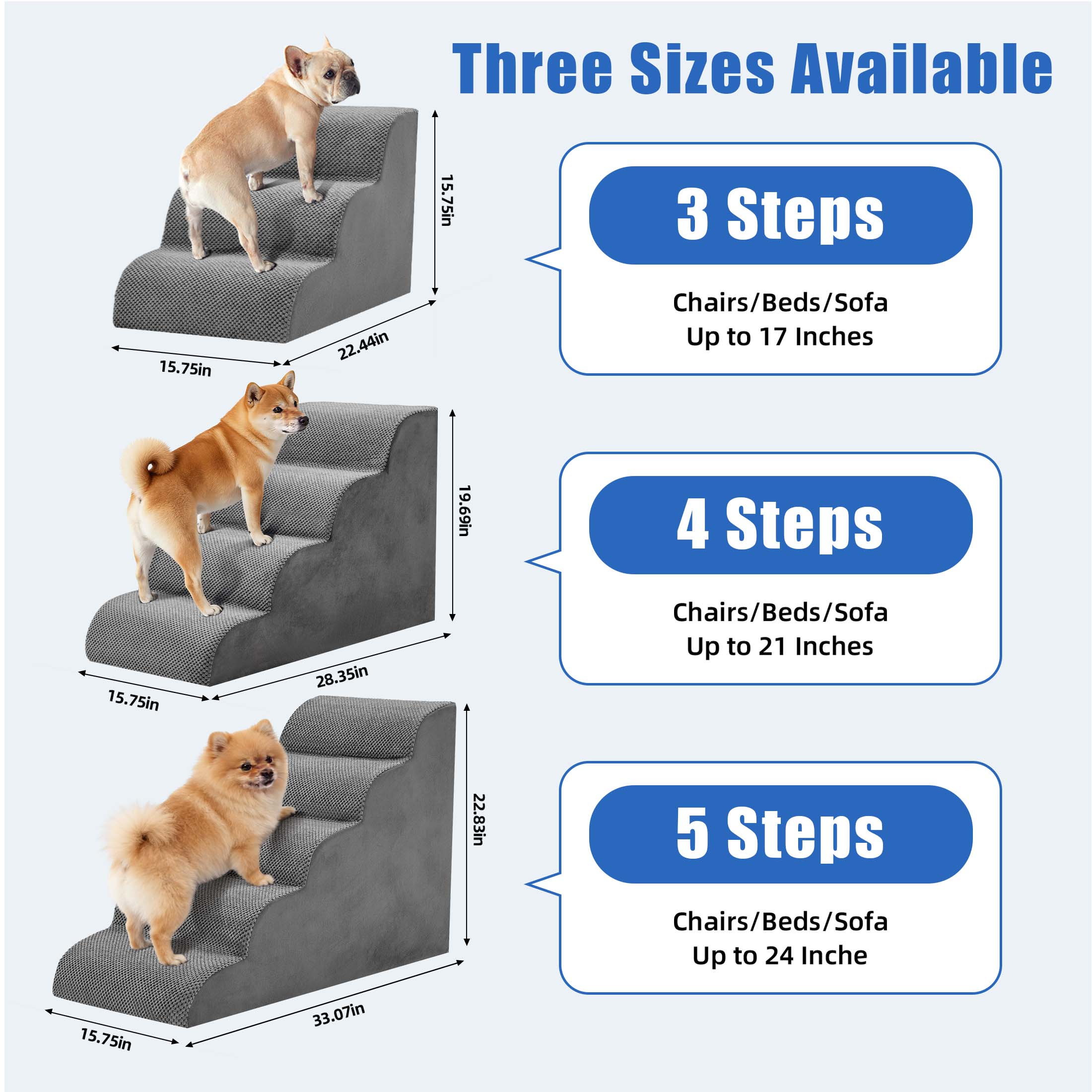 Staircase Ramps Designed For Small Dogs And Cats, High-density Foam Curved Pet Steps, Dog Steps - 4