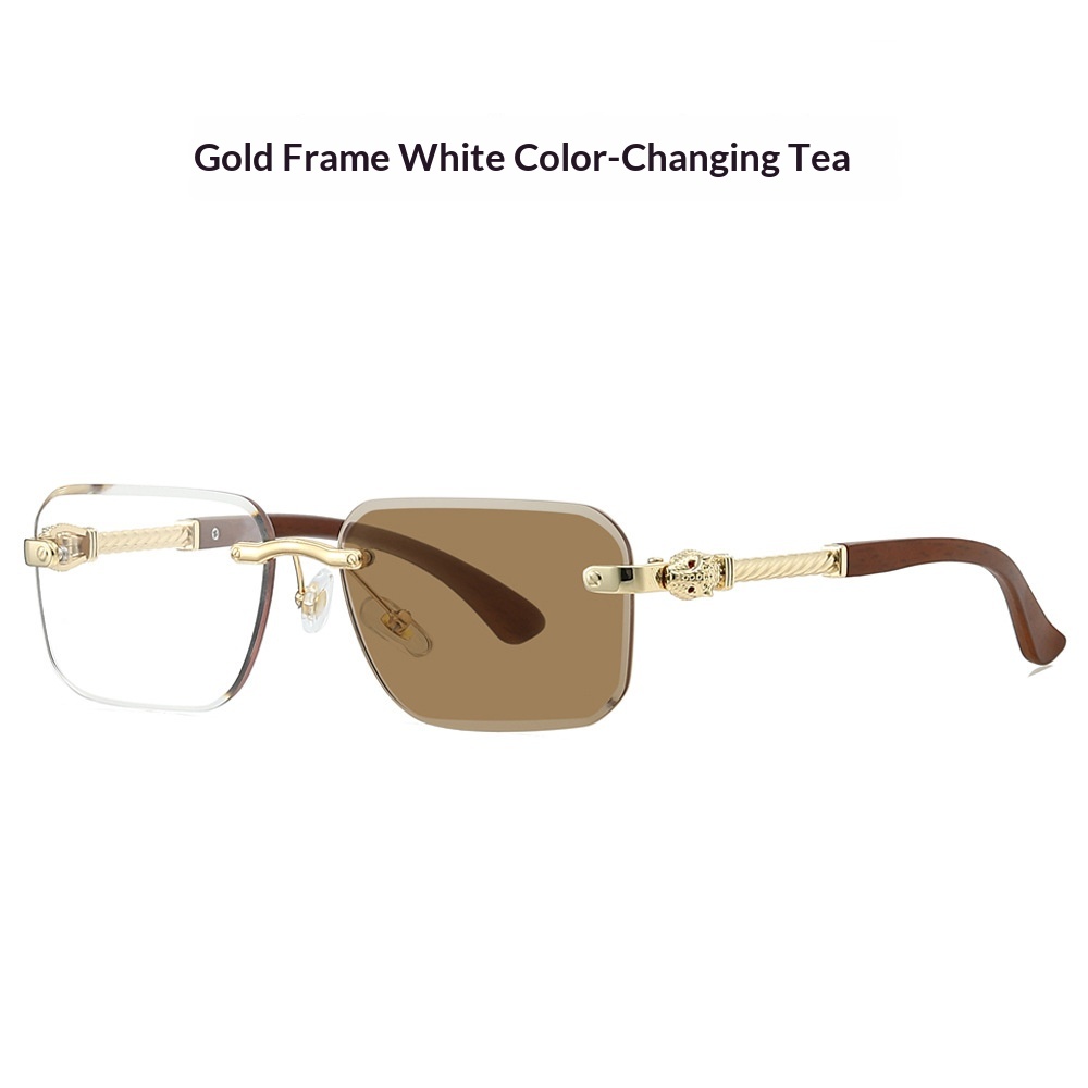 New Frameless Leopard-head Sunglasses With Photochromic Lenses
