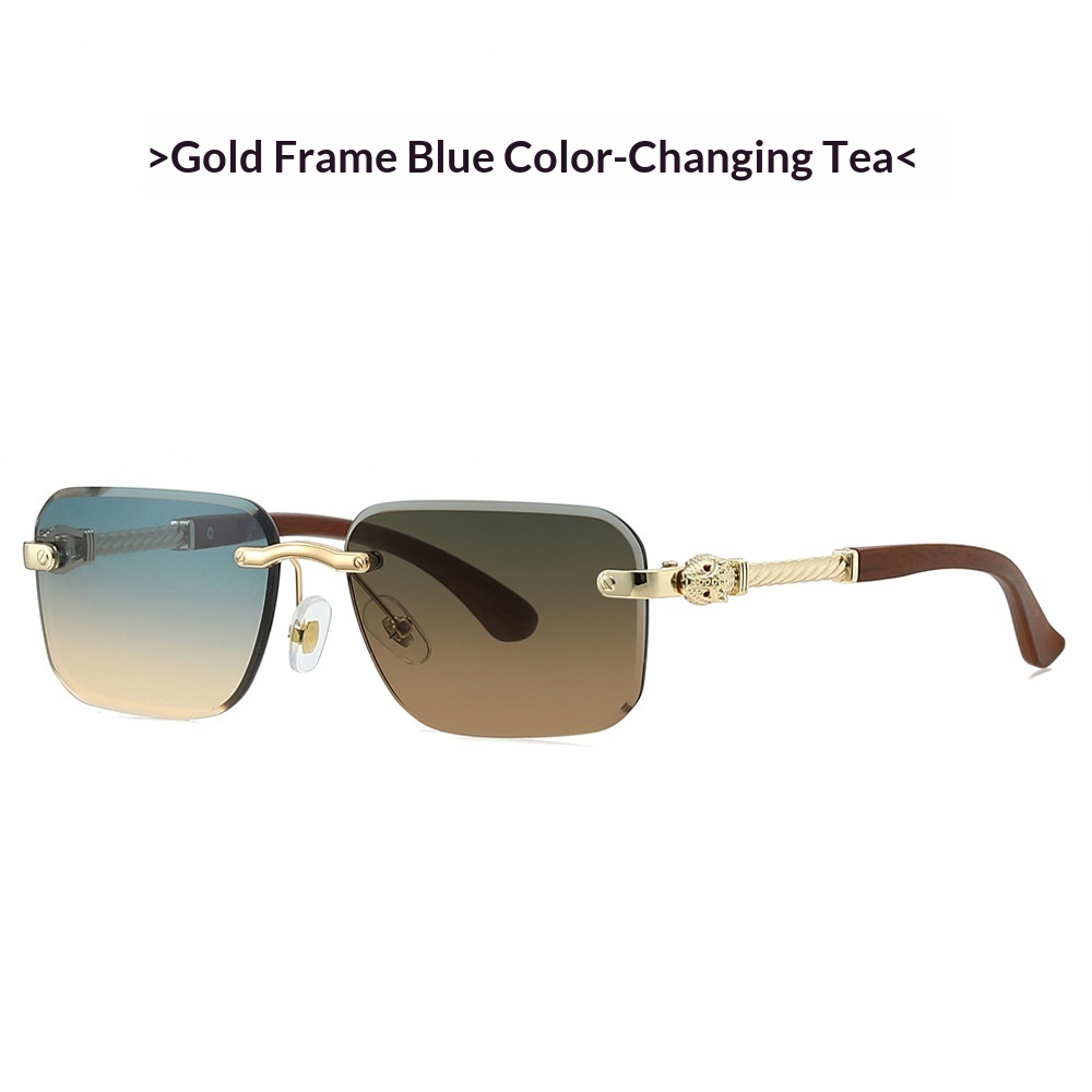 New Frameless Leopard-head Sunglasses With Photochromic Lenses