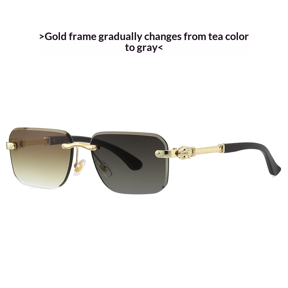 New Frameless Leopard-head Sunglasses With Photochromic Lenses