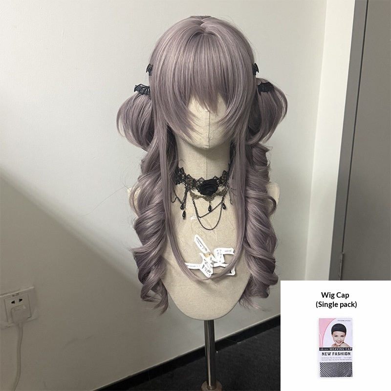 Double-bun High-level Long Curly Doll-like Full-head Wig