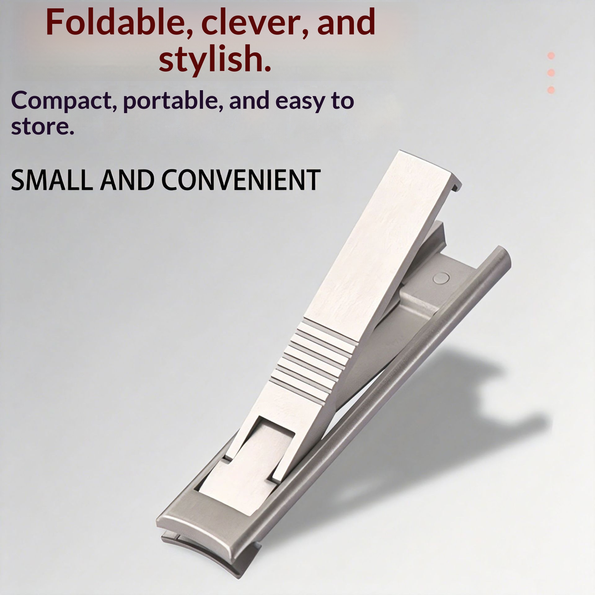 Stainless Steel Splash-proof Ultra-thin Single-fold Nail Clippers