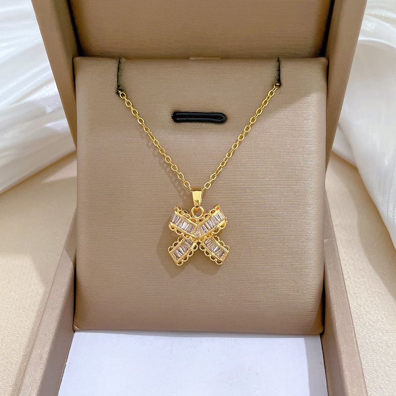 Butterfly Zircon Full diamond Necklace For Women