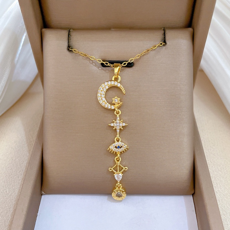 Star And Moon Necklace For Women