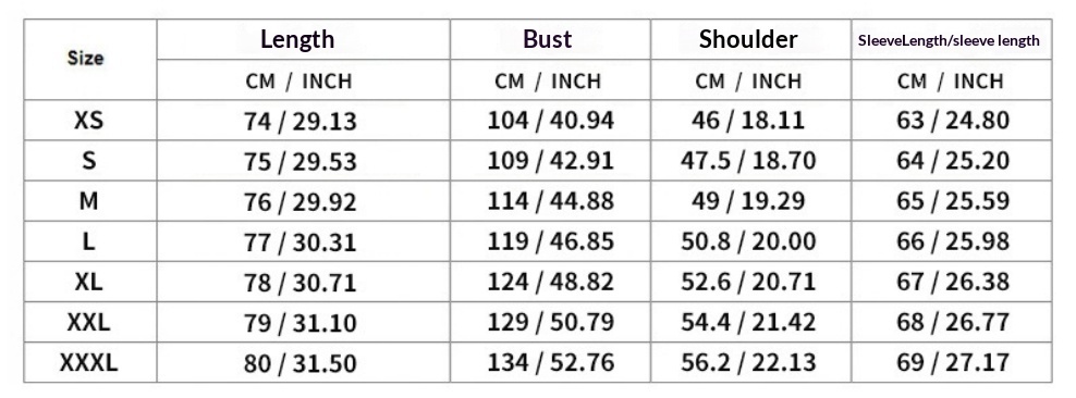 Size chart