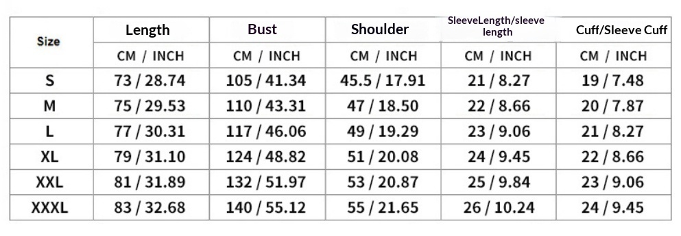 Size chart