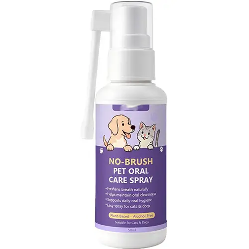 Pet Dental Oral Care Spray - Fresh Breath Teeth Cleaning Solution for Dogs and Cats