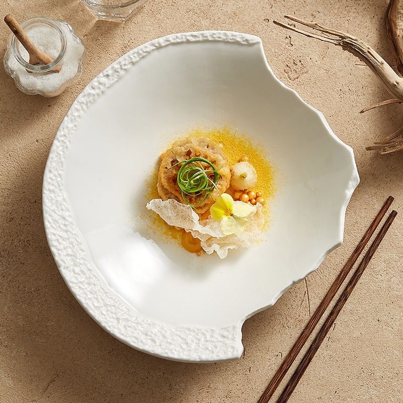 High-end White Aesthetic Dish Presentation Plate