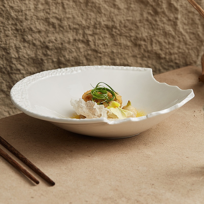 High-end White Aesthetic Dish Presentation Plate