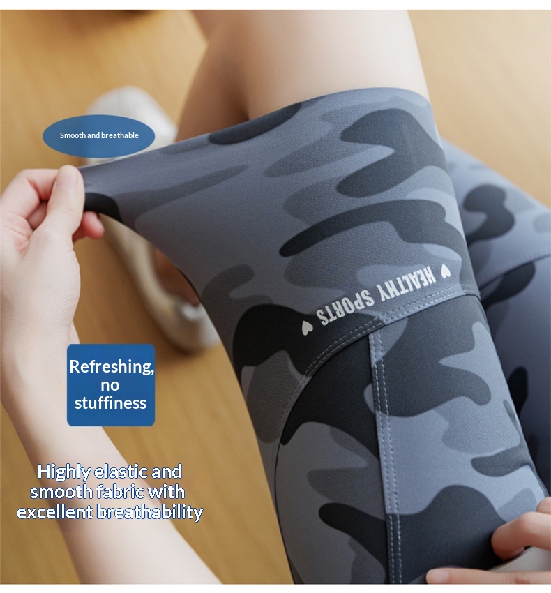 Camouflage shark yoga pants – supplier lifestyle photo 9
