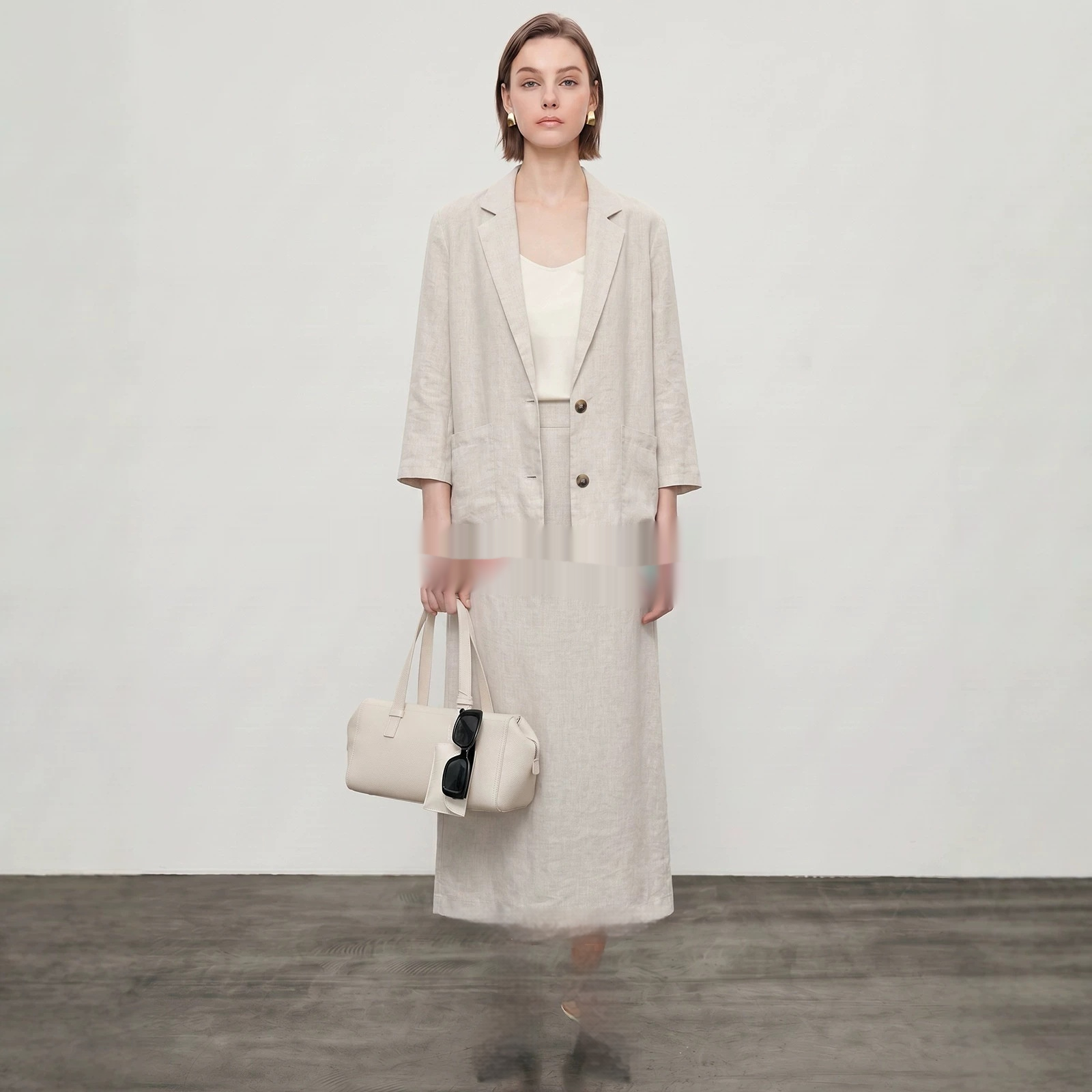 High-Waisted Straight Linen Skirt, picture 7 of 7