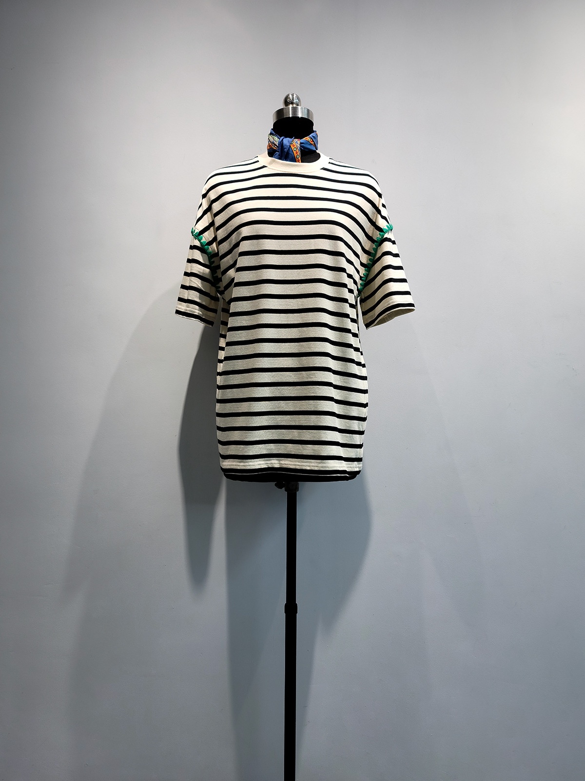 Women’s Striped Cotton Top Loose Fit Short Sleeve Color Block Casual Summer