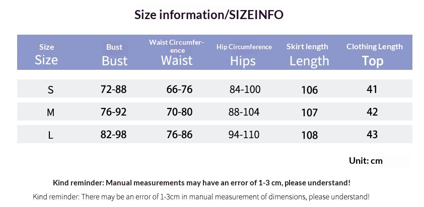 Size chart