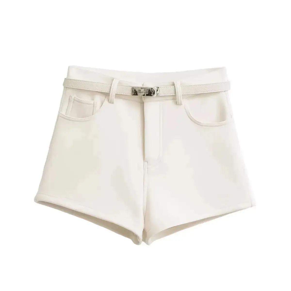 Sexy Velvet-Trimmed High-Waisted Chic Casual Outerwear Hot Pants