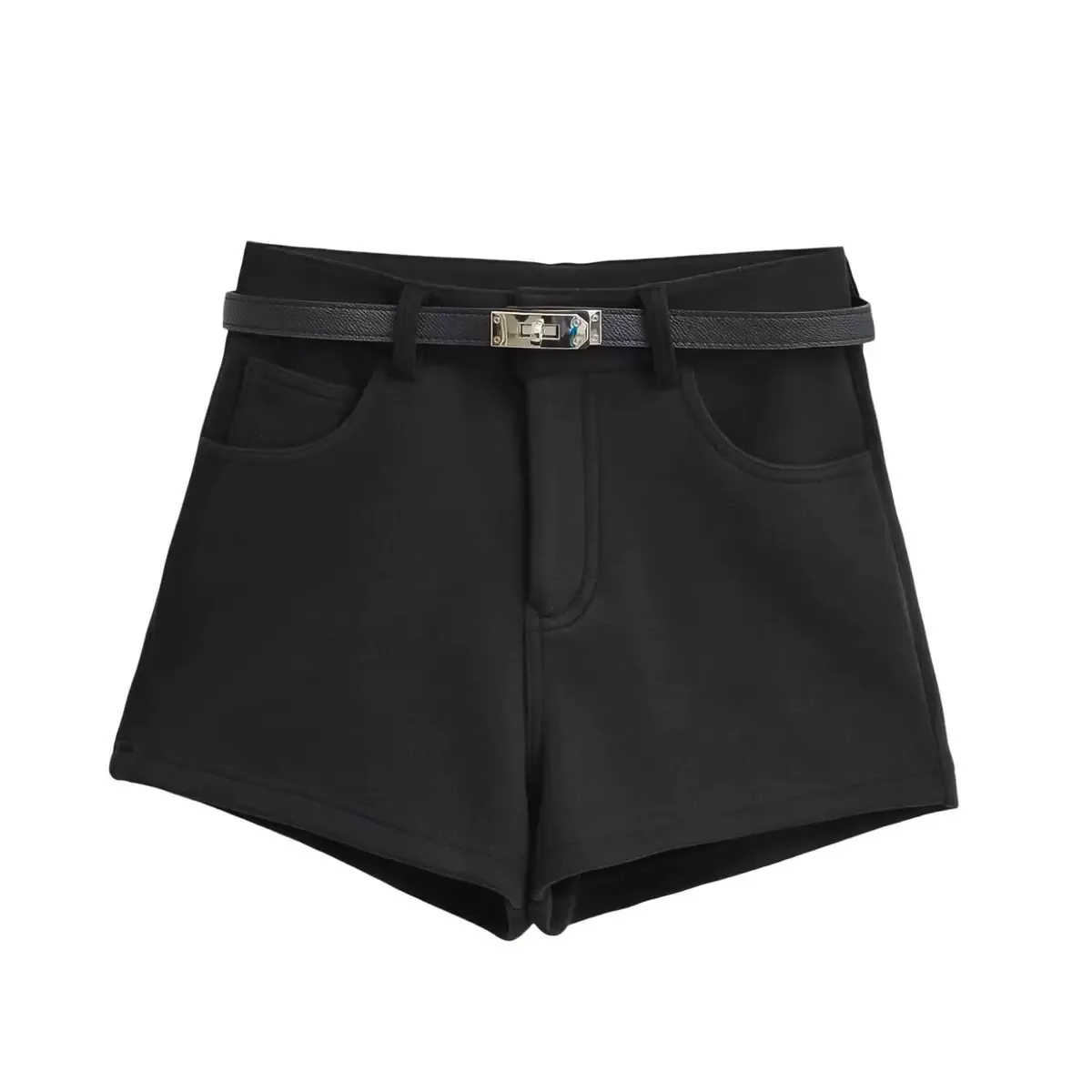 Sexy Velvet-Trimmed High-Waisted Chic Casual Outerwear Hot Pants