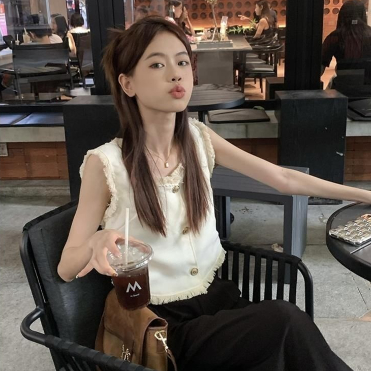 Sweet And Spicy Style Figure-flatterin Versatile Outerwear Tassel Vest