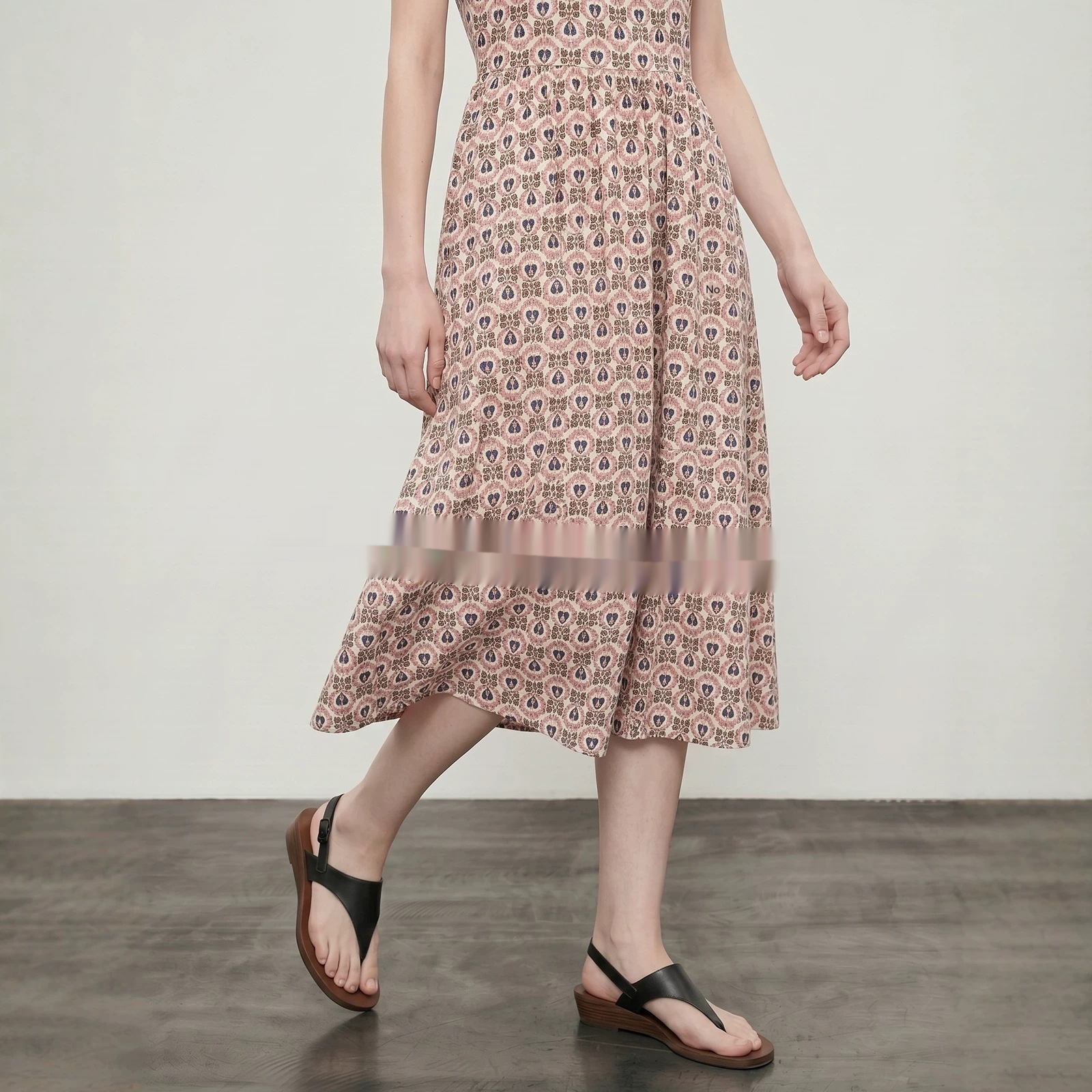 Women's Retro Scroll-print Short-sleeve Dress