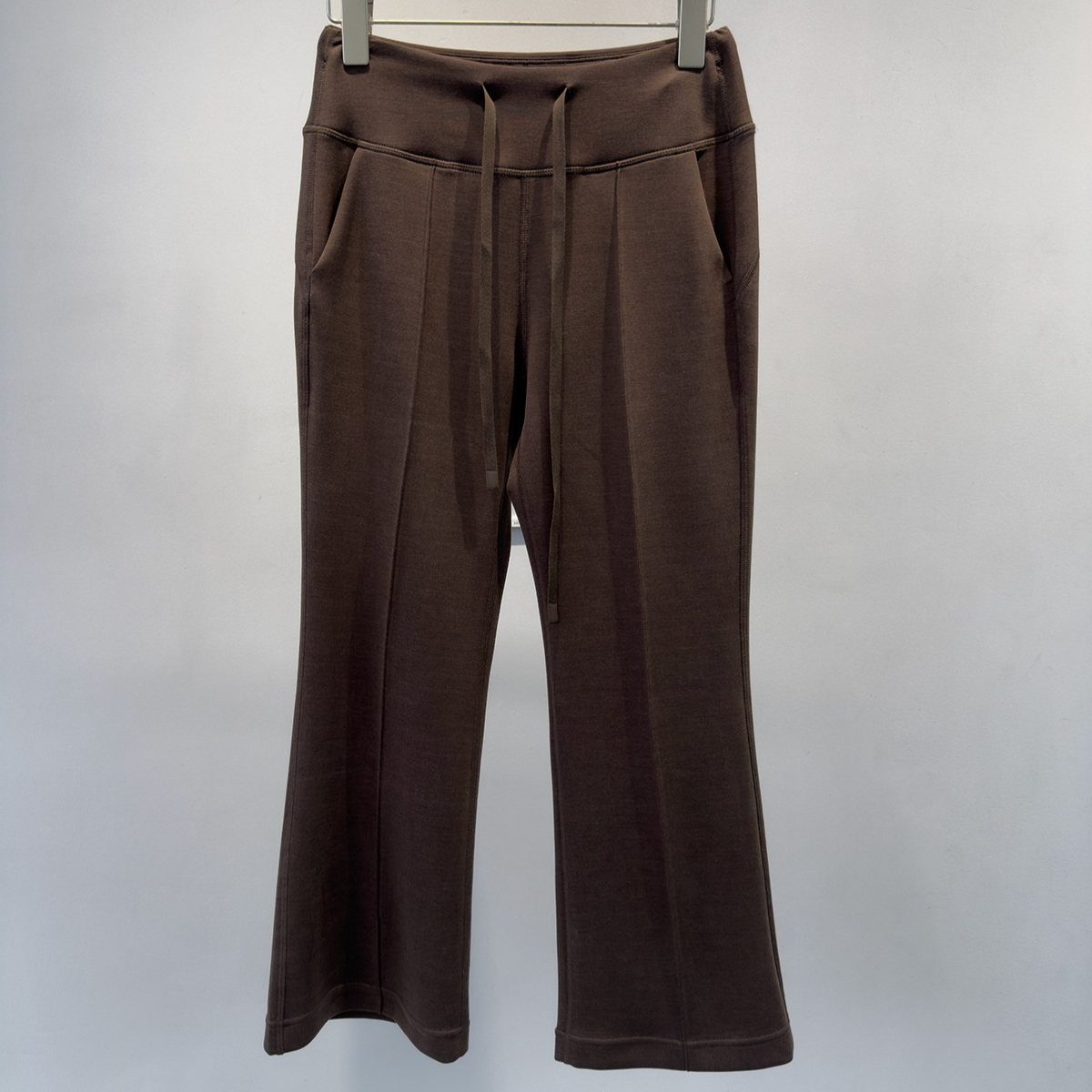 Elastic-waist Drawstring Ankle-length Casual Flared Pants
