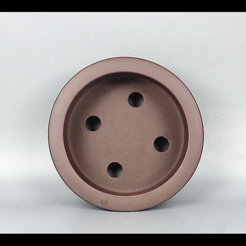 Round Purple Clay Flower Pot, picture 2 of 3
