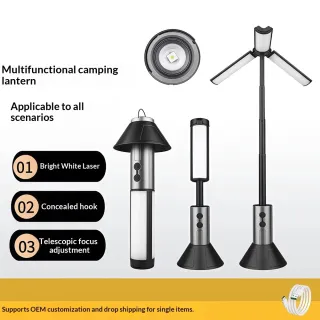 Outdoor Multi-Function Telescoping Folding Stand Lamp