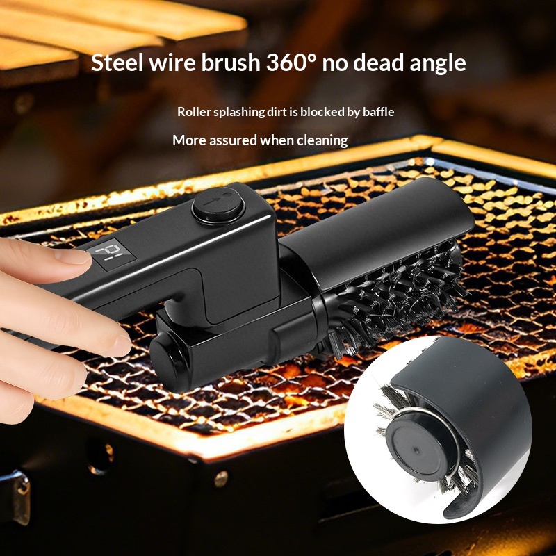 New Foldable Portable Electric Barbecue Cleaning Brush, Grill Cleaning Brush