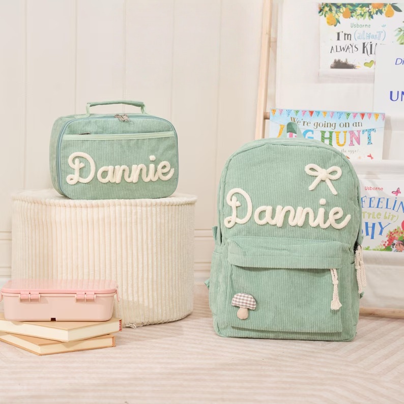 Back-to-School Season Childrens Backpack And Lunch Bag Set Chunky Yarn Handmade — foto 8
