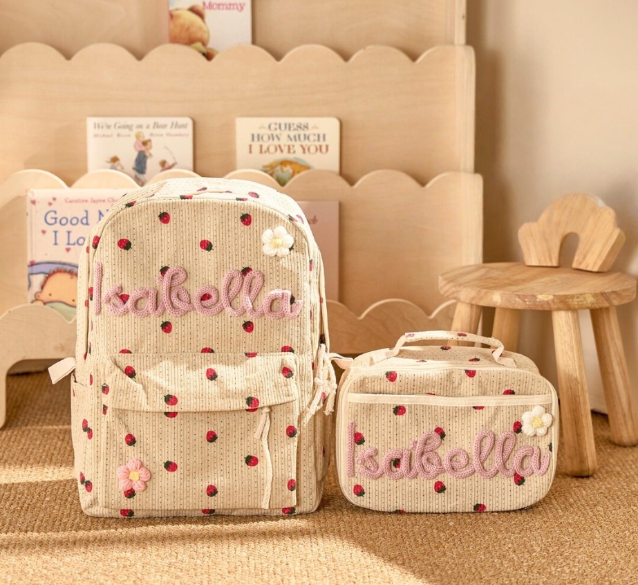Back-to-School Season Childrens Backpack And Lunch Bag Set Chunky Yarn Handmade — foto 3