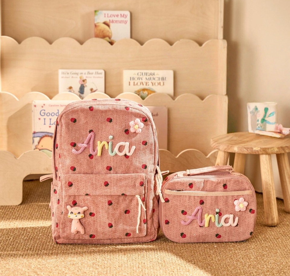 Back-to-School Season Childrens Backpack And Lunch Bag Set Chunky Yarn Handmade — foto 11