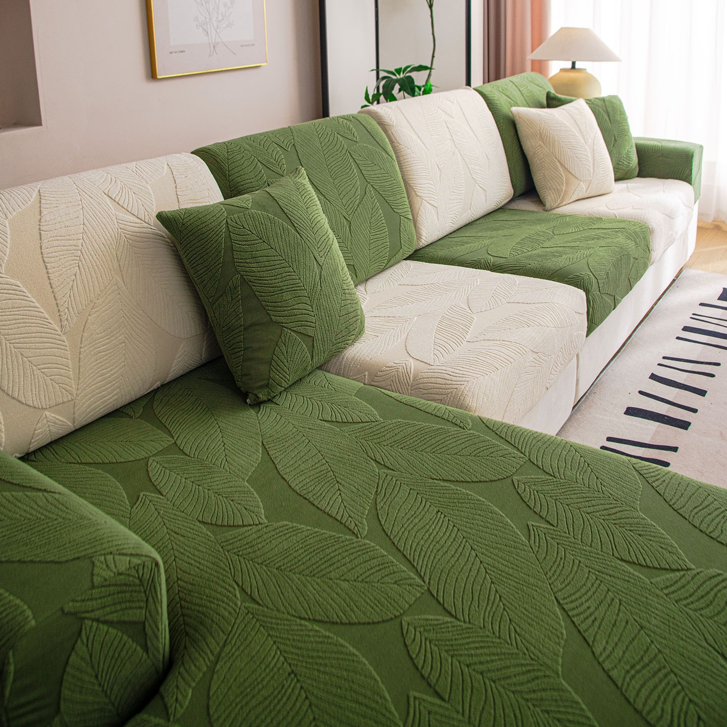 Fresh-style Jacquard Velvet Sofa Cover Universal All-season Waterproof Seat Cushion