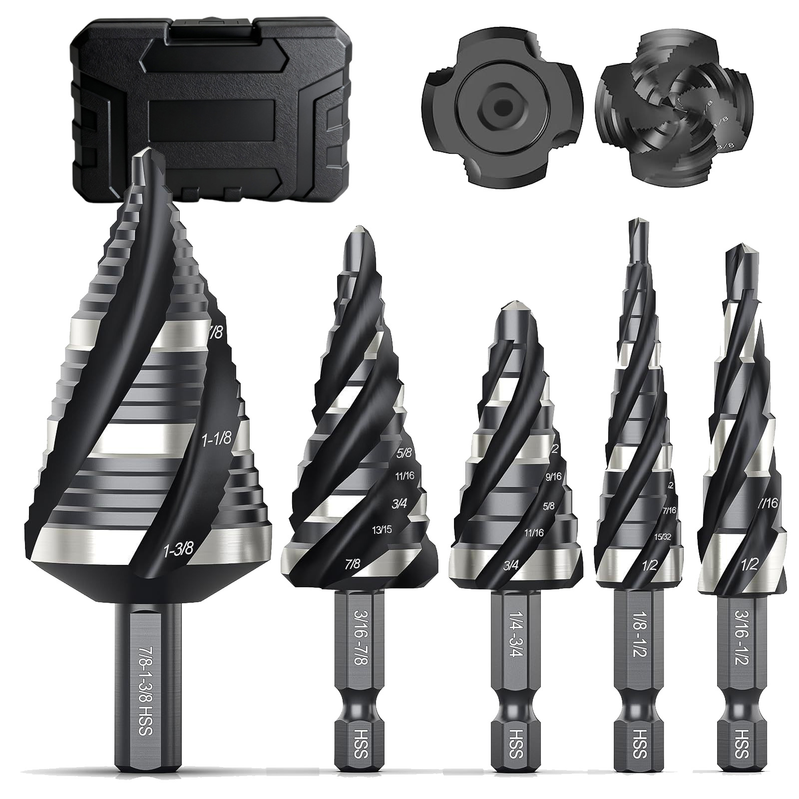 Four-spiral Groove Stepped Drill Bit Set 4