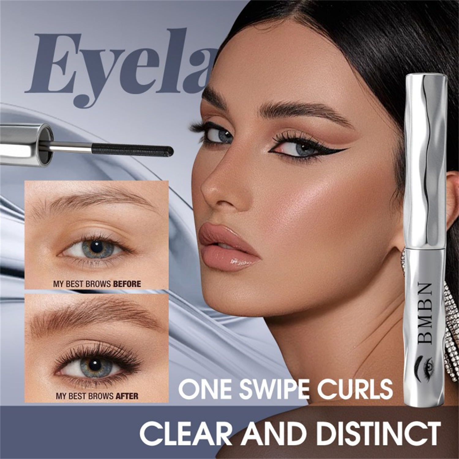 Silver Tube Mascara With A Curling Root