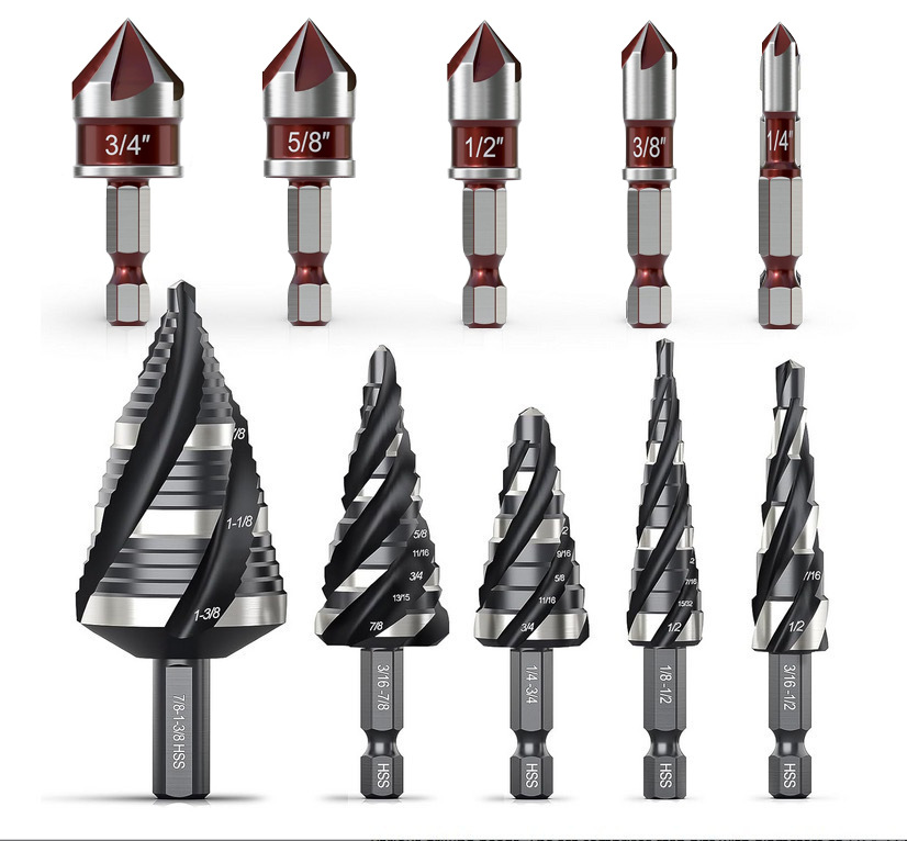 Four-spiral Groove Stepped Drill Bit Set 5