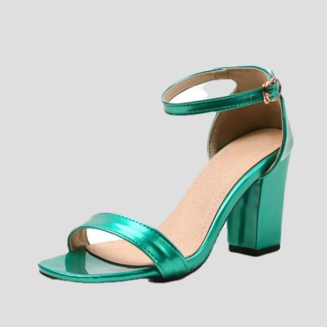 Womens Stylish Buckle-strapped Open-toe High-heeled Sandals