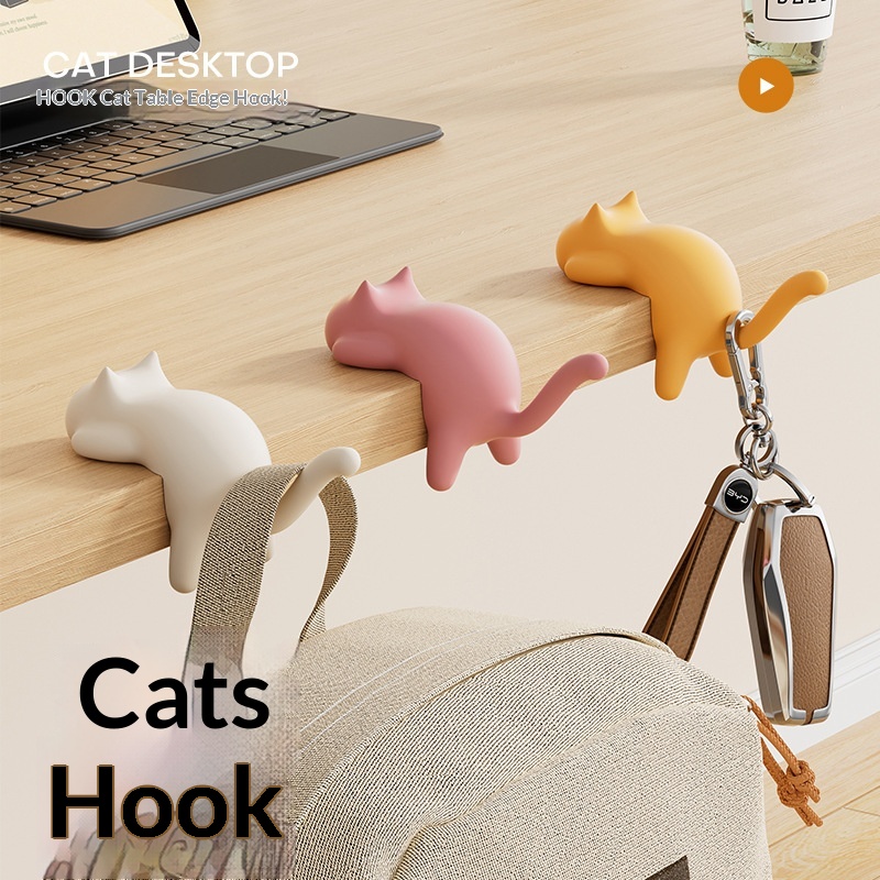Portable Creative Cartoon Cat Bookbag Hook