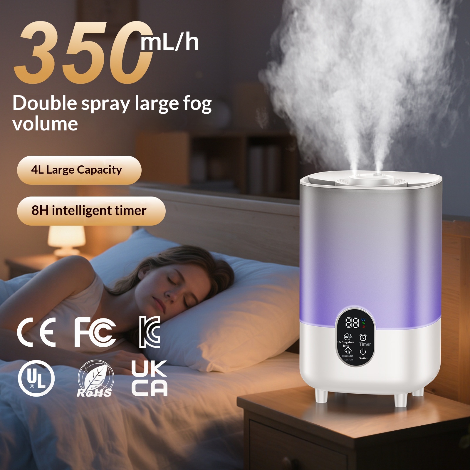 Household Dual-spray Timed Humidifier