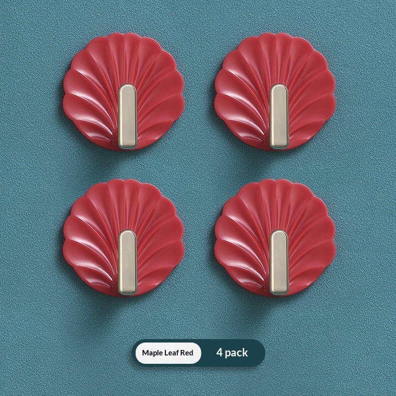 Bathroom And Kitchen Seamless No-drill Adhesive Hooks Shell-shaped Hooks
