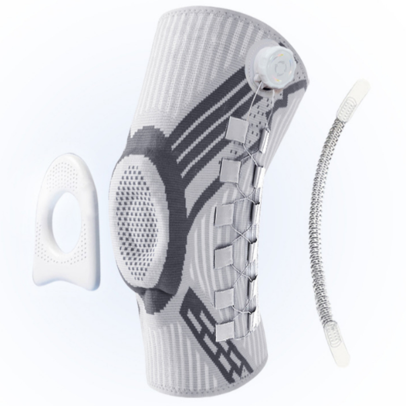 Upgraded Knob-Style Sports Knee Brace Outdoor Running Shock-Absorbing Adjustable Silicone Knee Protector