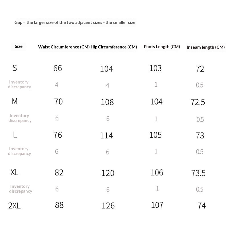 Size chart for Women's Sweatshirt Set - Pants