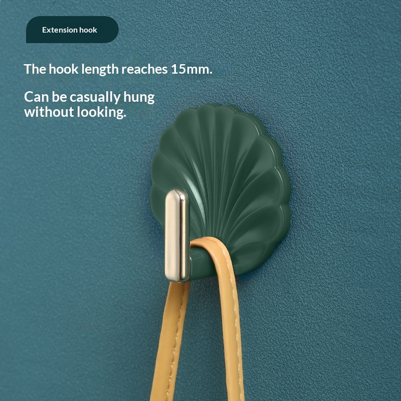 Bathroom And Kitchen Seamless No-drill Adhesive Hooks Shell-shaped Hooks