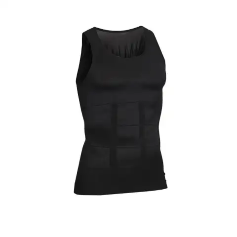 Seamless Mens Tummy-Control Compression Body-Shaping Vest Top