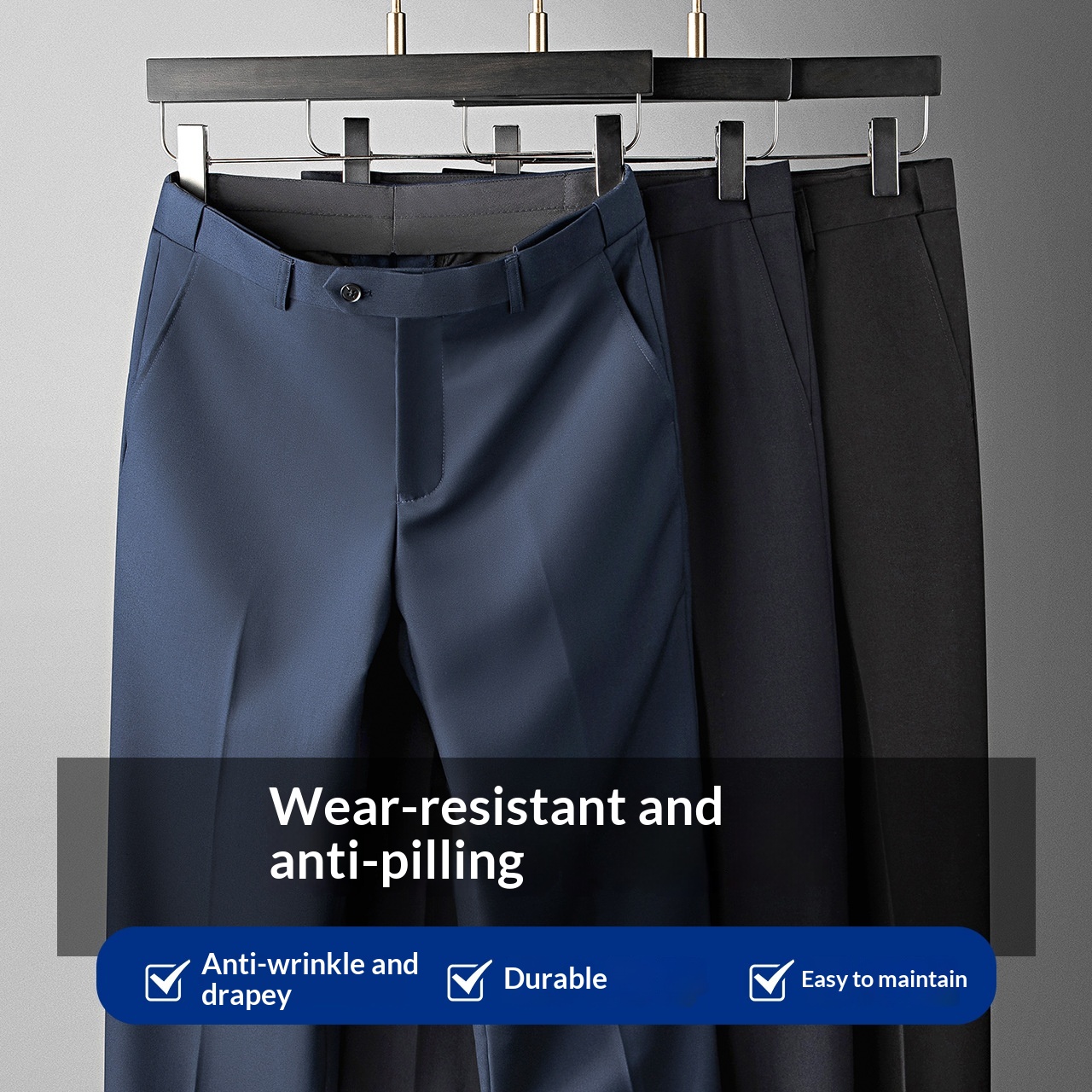 Mens Drapey Dress Pants Business-Casual Formal Wear