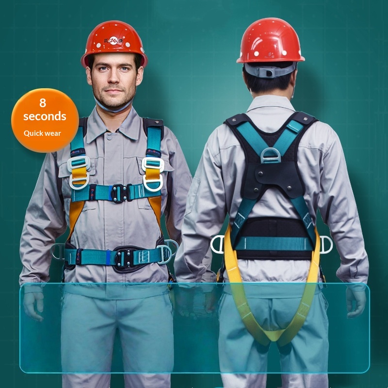 Multi-anchor Full-body Five-point Quick-connect Fall-arrest Harness For High-altitude Work