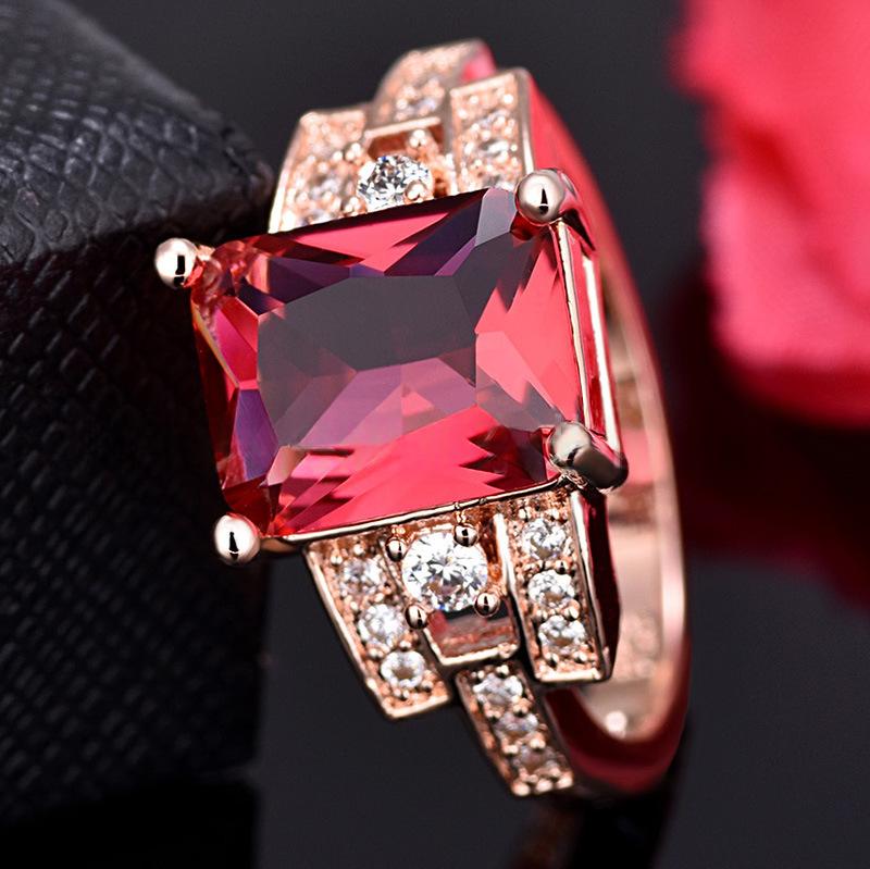 Geometric Rose-gold Plated Ring Jewelry