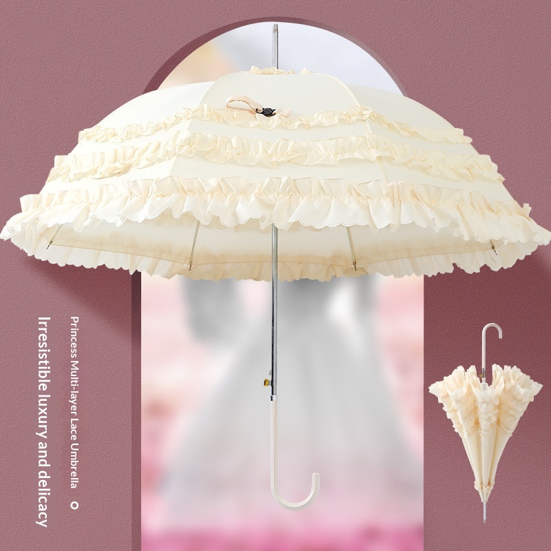 Lace-trimmed Embroidered Sun Umbrella — image 1