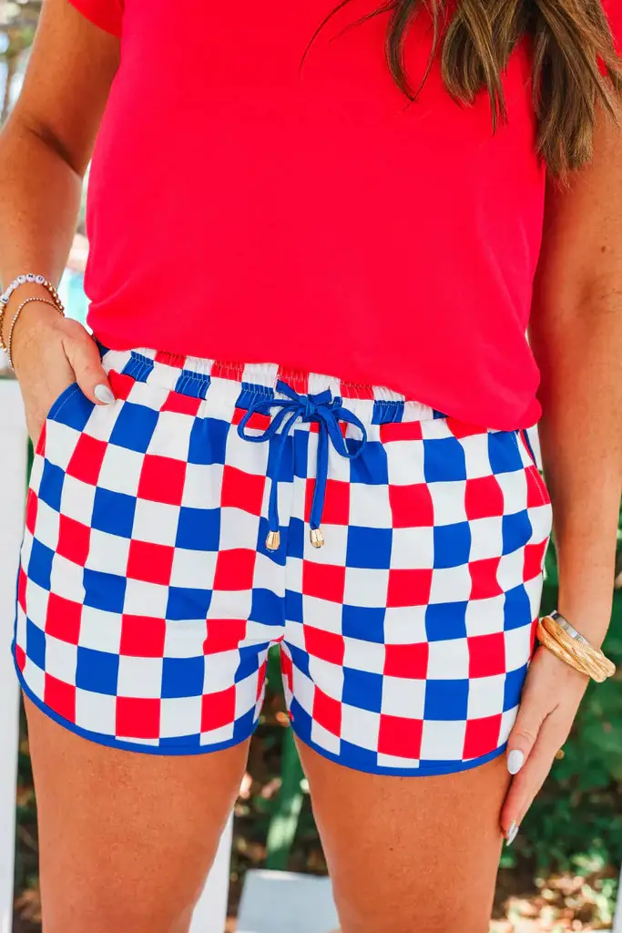 New Drawstring Women's Fashionable And Versatile Plaid Casual Shorts