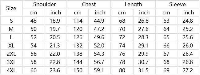 Size chart