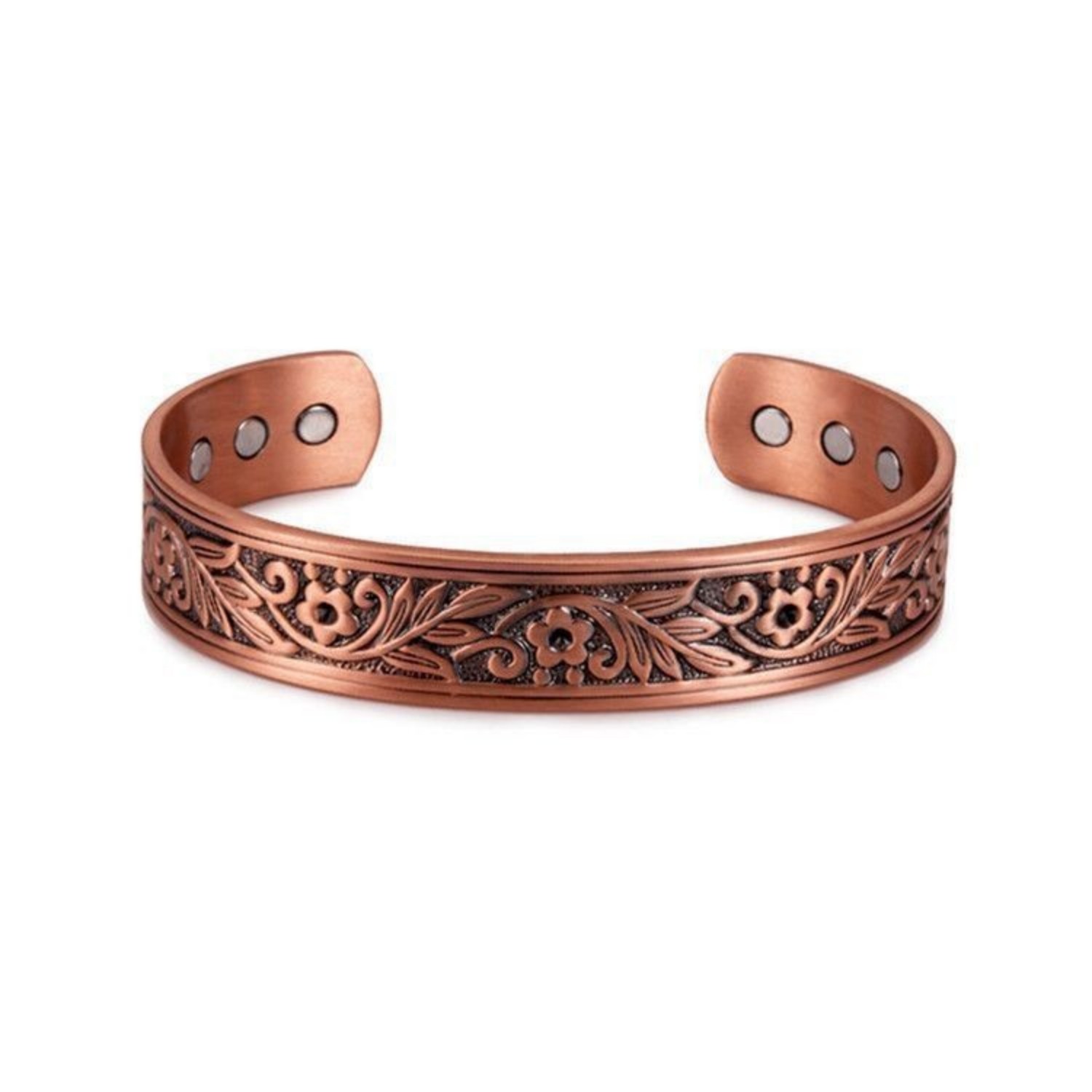Ancient Red Copper Wire Drawing Retro Style Couple Jewelry