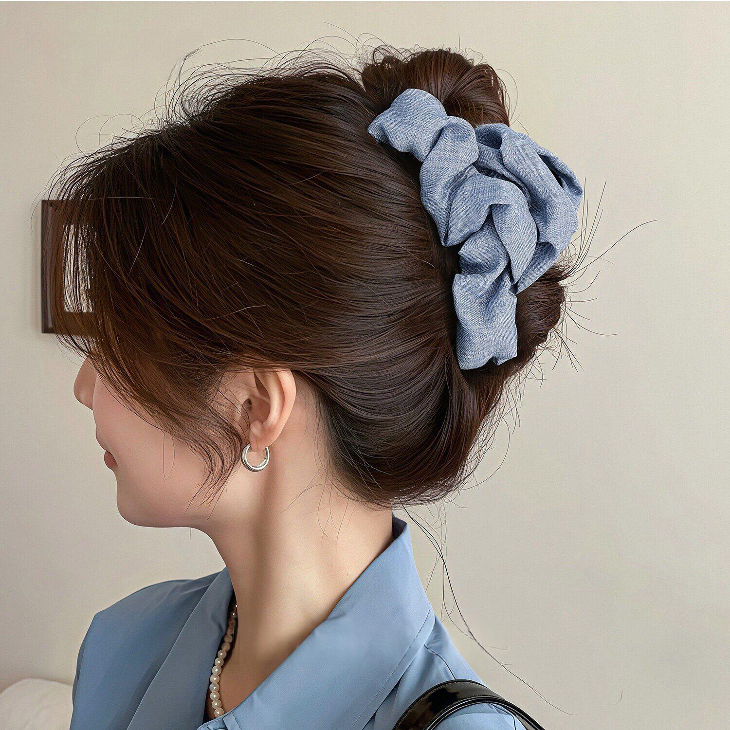 Denim Fabric Cloud Hair Clip For Women