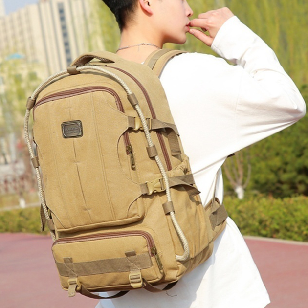 Canvas Backpack Casual Mens Large-capacity Bag
