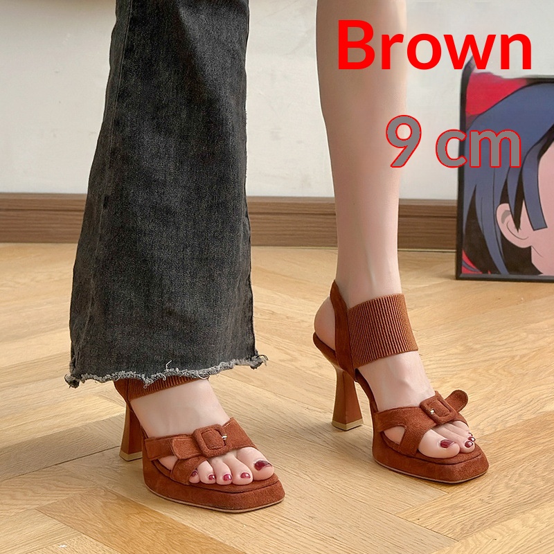 Faux Suede Square-Toe Sandals, picture 4 of 4